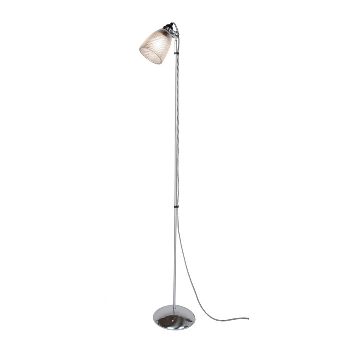 Jednoduchá stojací lampa Primo s širokou možností nastavení světla. (nerezová ocel)