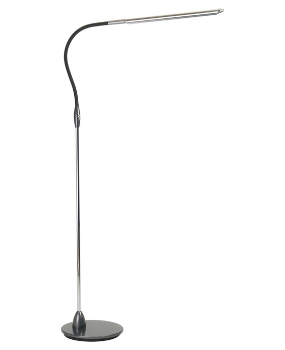 Stojací lampa Wand z řady Beadligh od Original BTC, kovová hlava a ohebné kožené rameno v pěti barevných provedeních.