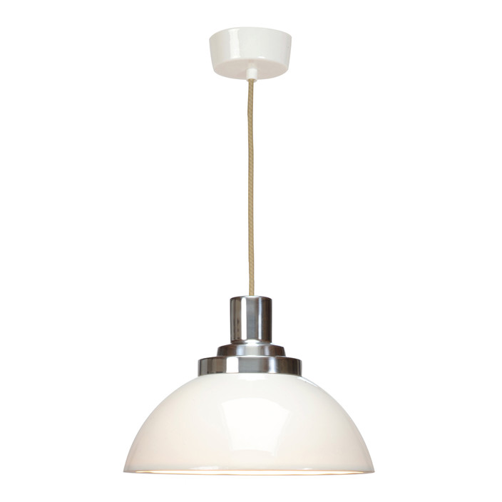 Závěsná lampa Cosmo od Original BTC s porcelánovým stínítkem s hladkým, vroubkovaným, nebo důlkovaným povrchem. (hladké)