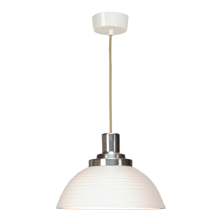 Závěsná lampa Cosmo od Original BTC s porcelánovým stínítkem s hladkým, vroubkovaným, nebo důlkovaným povrchem. (vroubkované)