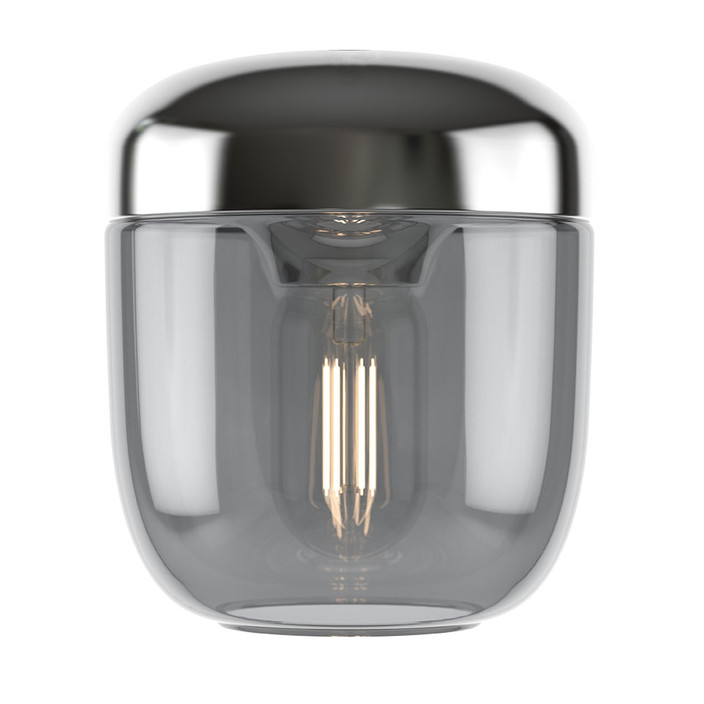 Jednoduché závěsné svítidlo UMAGE Acorn. Kombinace krásného kouřového skla a oceli. (kouřová)