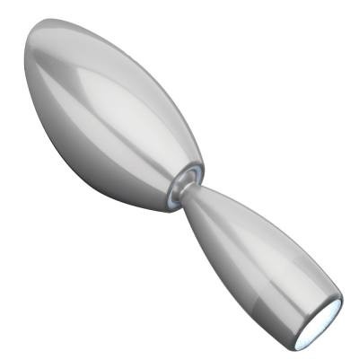 Nástěná lampička Vortex z řady Beadligh od Original BTC s LED zdrojem, přesně směrované světlo, úsporný provoz, vypínač na lampičce. (hliník)
