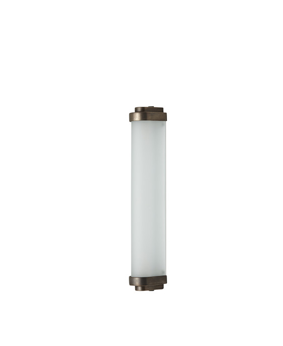 Lineární nástěnné LED svítidlo Cabin od Original BTC, ve třech variantách kovových zakončení, pískované sklo, krytí IP44, ve třech velikostech.