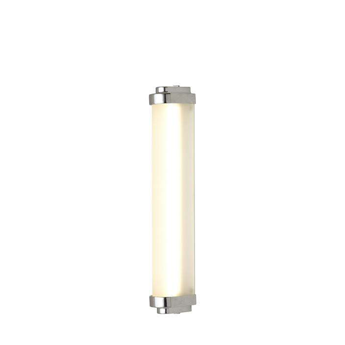 Lineární nástěnné LED svítidlo Cabin od Original BTC, ve třech variantách kovových zakončení, pískované sklo, krytí IP44, ve třech velikostech. (pochromovaná, pískované sklo)